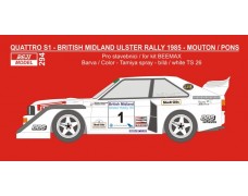 Decal – Audi Quattro S1 - British Midland Ulster Rally 1985 - Mouton / Pons